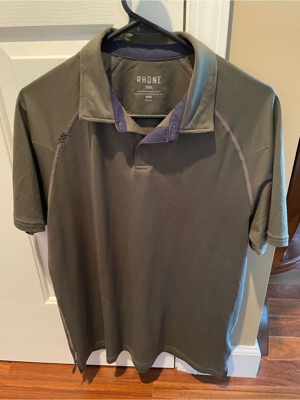 Rhone Men’s Delta Pique Polo Shirt - Army Green - size Medium